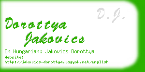 dorottya jakovics business card